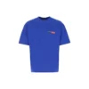 Tricou casual din bumbac, confortabil, cu mâneci scurte, albastru, 612966TIVD14066