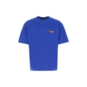 Tricou casual din bumbac, confortabil, cu mâneci scurte, albastru, 612966TIVD14066