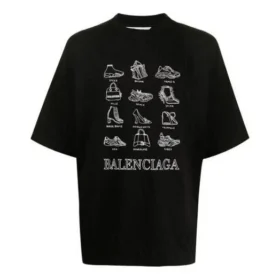 Tricou casual pentru bărbați Balenciaga SS21 cu imprimeu, mânecă scurtă, mărime mare, negru 641614TJV801070