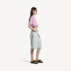 Tricou cropped pentru femei cu 520 de autocolante, în roz vechi/alb