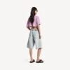 Tricou cropped pentru femei cu 520 de autocolante, în roz vechi/alb