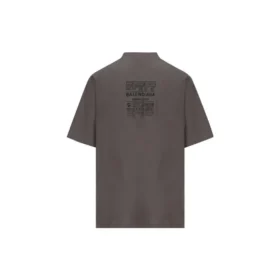 Tricou cu etichetă de întreținere, croială medie „Grey Black” 724514TNVL91219