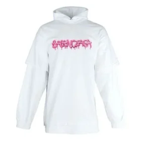 Tricou cu glugă și mâneci lungi Slime „White Bubblegum” 681029TLVF10901