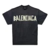 Tricou cu guler dublu „Washed Black” 791615TQVQ61021