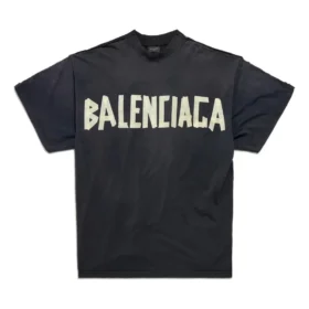 Tricou cu guler dublu „Washed Black” 791615TQVQ61021