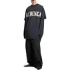 Tricou cu guler dublu „Washed Black” 791615TQVQ61021