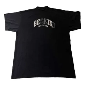 Tricou cu guler rotund BE KIND „Black” 739028TPVD51569
