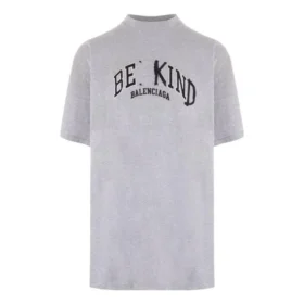 Tricou cu guler rotund BE KIND „Grey” 739028TPVD51167