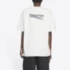Tricou cu guler rotund și broderie pentru Political Campaign, croială largă „Alb” 641655TKVJ19084