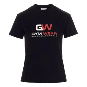 Tricou cu guler rotund și imprimeu cu logo, negru 612964TIVD51000