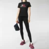 Tricou cu guler rotund și imprimeu cu logo, negru 612964TIVD51000