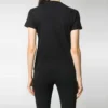 Tricou cu guler rotund și imprimeu cu logo, negru 612964TIVD51000