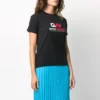 Tricou cu guler rotund și imprimeu, negru 620941TIVD51000