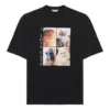 Tricou cu guler rotund și imprimeu, negru 641532TJVG81000