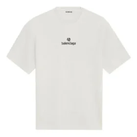 Tricou cu guler rotund și logo sponsor, alb 612965TJVD99054 Tricou cu guler rotund și logo sponsor, alb 612965TJVD99054