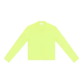 Tricou cu guler rotund și mâneci lungi „Galben Fluo” 704103TMVB77204