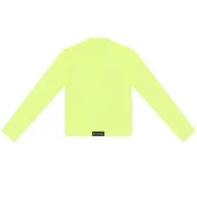 Tricou cu guler rotund și mâneci lungi „Galben Fluo” 704103TMVB77204