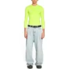 Tricou cu guler rotund și mâneci lungi „Galben Fluo” 704103TMVB77204