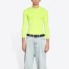 Tricou cu guler rotund și mâneci lungi „Galben Fluo” 704103TMVB77204