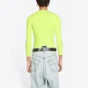 Tricou cu guler rotund și mâneci lungi „Galben Fluo” 704103TMVB77204