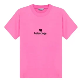 Tricou cu guler rotund și mâneci scurte, brodat, roz 612964TJVD95764 Tricou cu guler rotund și mâneci scurte, brodat, roz 612964TJVD95764