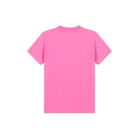 Tricou cu guler rotund și mâneci scurte, brodat, roz 612964TJVD95764 Tricou cu guler rotund și mâneci scurte, brodat, roz 612964TJVD95764