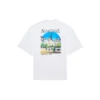 Tricou cu guler rotund și mâneci scurte, cu imprimeu alfabetic Sacr Cur, alb 641532TJVH69000