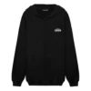 Tricou cu guler rotund, imprimeu cu litere, fermoar, unisex, negru 620974TIV751070