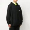 Tricou cu guler rotund, imprimeu cu litere, fermoar, unisex, negru 620974TIV751070