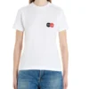 Tricou cu guler rotund, mânecă scurtă, imprimeu, alb 612964TIV799000