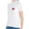 Tricou cu guler rotund, mânecă scurtă, imprimeu, alb 612964TIV799000