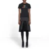 Tricou cu guler rotund, mâneci scurte, logo cu gradient curcubeu, negru 570814TEV531000