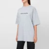 Tricou cu guler rotund SS21, cu imprimeu, gri 620941TIV501167