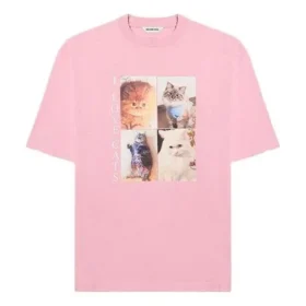 Tricou cu imprimeu, guler rotund și mâneci scurte, roz 641532TJVG85630 Tricou cu imprimeu, guler rotund și mâneci scurte, roz 641532TJVG85630