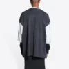 Tricou cu mânecă 3/4 și logo „Washed Black Heather Grey” 699190TMVC81208