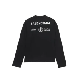 Tricou cu mânecă lungă Balenciaga x WFP, croială medie „Black” 612967THV841000