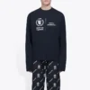 Tricou cu mânecă lungă Balenciaga x WFP, croială medie „Black” 612967THV841000
