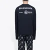 Tricou cu mânecă lungă Balenciaga x WFP, croială medie „Black” 612967THV841000