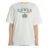 Tricou cu mânecă scurtă, alb, cu imprimeu alfabetic și logo Crown 594599TGV489000