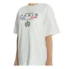 Tricou cu mânecă scurtă, alb, cu imprimeu alfabetic și logo Crown 594599TGV489000