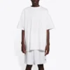 Tricou cu mânecă scurtă Balenciaga pentru bărbați, cu față zâmbitoare, alb 651795TKV769140