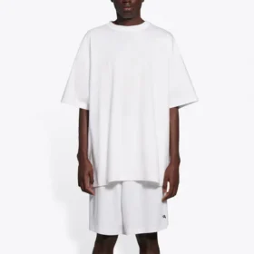 Tricou cu mânecă scurtă Balenciaga pentru bărbați, cu față zâmbitoare, alb 651795TKV769140 Tricou cu mânecă scurtă Balenciaga pentru bărbați, cu față zâmbitoare, alb 651795TKV769140