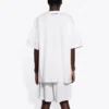 Tricou cu mânecă scurtă Balenciaga pentru bărbați, cu față zâmbitoare, alb 651795TKV769140