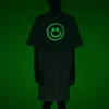 Tricou cu mânecă scurtă Balenciaga pentru bărbați, cu față zâmbitoare, alb 651795TKV769140