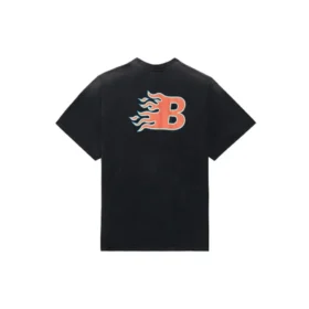 Tricou cu mânecă scurtă Balenciaga SS21 Flame Retro pentru bărbați, negru, 656978TKV701076 Tricou cu mânecă scurtă Balenciaga SS21 Flame Retro pentru bărbați, negru, 656978TKV701076