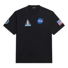 Tricou cu mânecă scurtă Balenciaga x NASA Crossover Space Retro „Negru” 651795TKVD71070