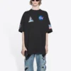 Tricou cu mânecă scurtă Balenciaga x NASA Crossover Space Retro „Negru” 651795TKVD71070