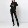 Tricou cu mânecă scurtă, croi larg, cu logo BB în stil mozaic și litere, negru 612965TKVI71070