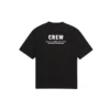 Tricou cu mânecă scurtă, croi larg, imprimeu pe gât, negru 620941TIV741070