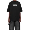 Tricou cu mânecă scurtă, croi larg, imprimeu pe gât, negru 620941TIV741070